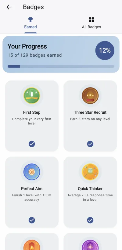 Numblie Earned Badges